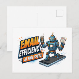 Cartão Postal Robô de Produtividade de E-mail Rápido