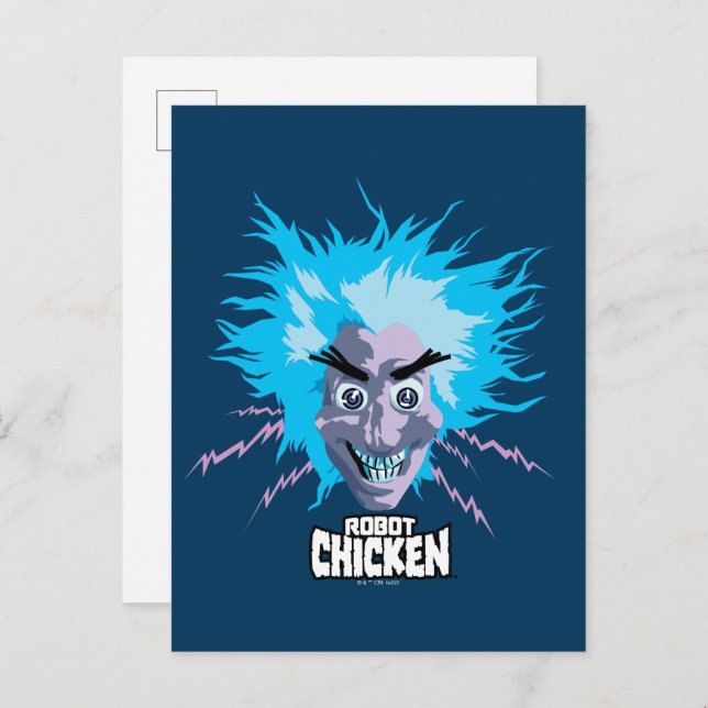 Cartão Postal Robot Chicken Head Graphic (Frente/Verso)
