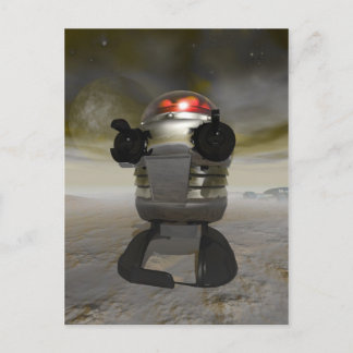 Cartão Postal Robot de brinquedo num planeta de Alienígena Cartã