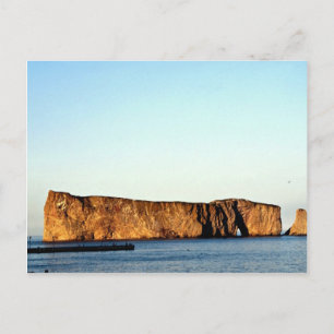 Cartão Postal Rocha de Perce, formação de rocha de Gaspe,