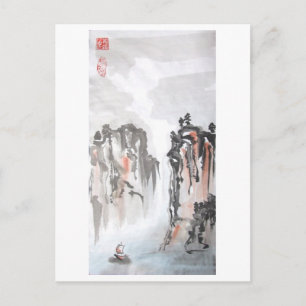 Cartão Postal Rochas no Norte Passagem da Paisagem Chinesa