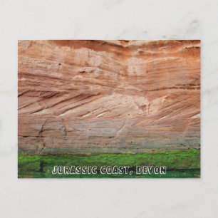 Cartão Postal Rochas vermelhas da Costa Jurássica, Devon, Ingla