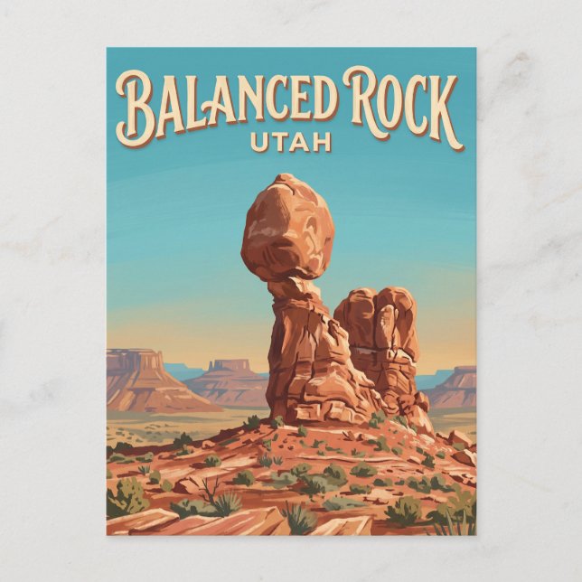 Cartão Postal Roche Equilibrada Moab Utah (Frente)