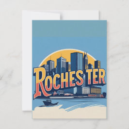Cartão Postal Rochester City Skyline Nova York EUA