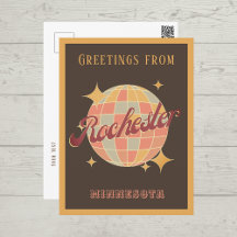 Rochester Minnesota NY Disco Retro Vintage Postcar