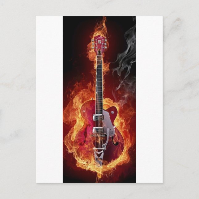 Cartão Postal Rock and roll   guitarra (Frente)