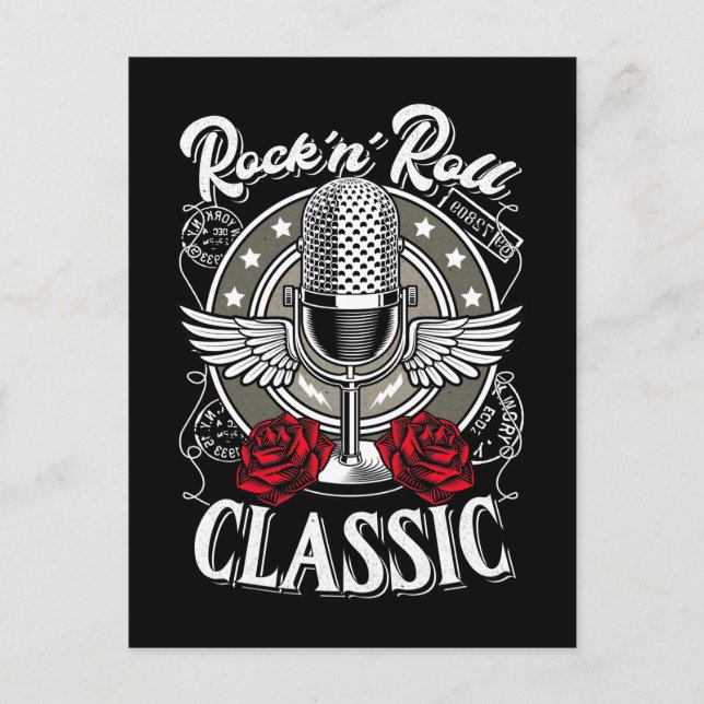 Cartão Postal Rock and Roll Music da década de 1950 (Frente)