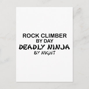 Cartão Postal Rock Climber Morte Ninja por Noite