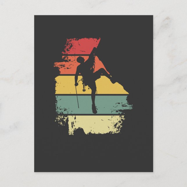 Cartão Postal Rock Climbing Vintage (Frente)