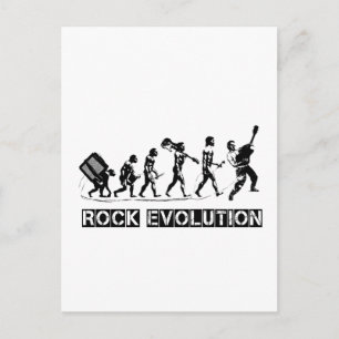 Cartão Postal Rock Evolution design engraçado