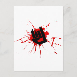 Cartão Postal Rock Hand - Emo Rock Music Banda Metal