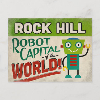 Cartão Postal Rock Hill South Carolina Robot - Vintage engraçado