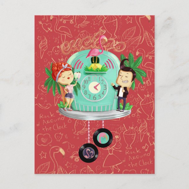 Cartão Postal Rock ‘n’ Roll Wallclock (Frente)