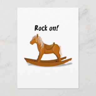 Cartão Postal Rock On Rocking Horse Cute Cartografia Infantil