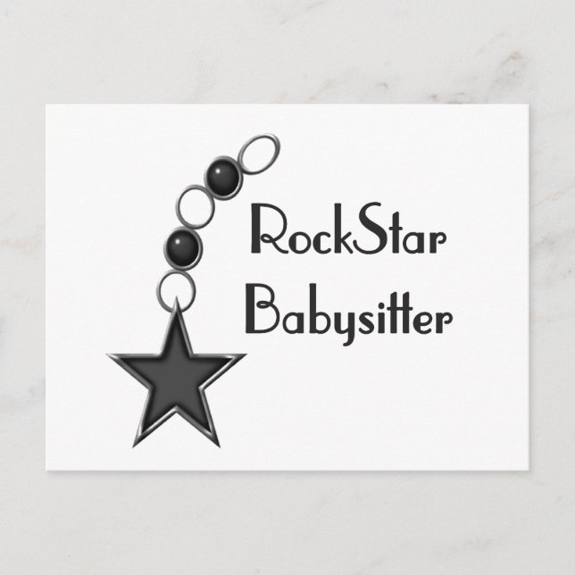 Cartão Postal Rock Star Babysitter (Frente)