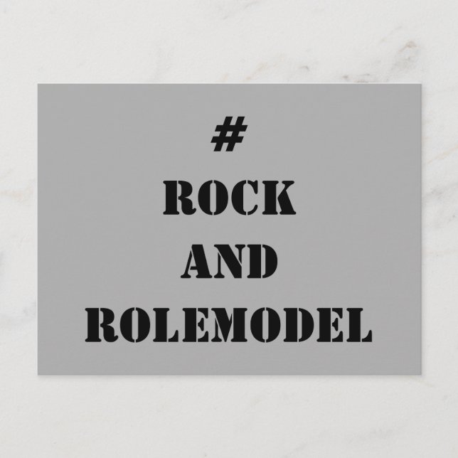 Cartão Postal #RockandRolemodel - Black Editable. (Frente)