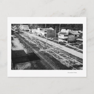 Cartão Postal Rockaway, Oregon Beach e Main Street Photograp