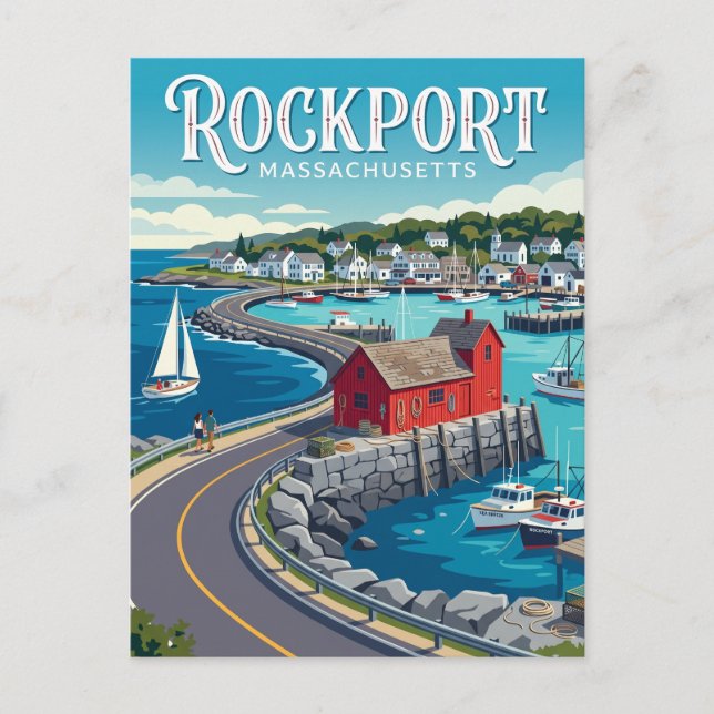 Cartão Postal Rockport EUA (Frente)