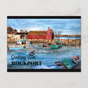 Cartão Postal Rockport Massachusetts setts New England Painting