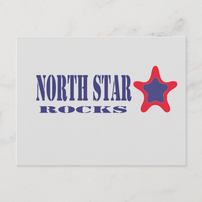 Cartão Postal Rocks North Star (Cinza, Azul, Vermelho) (Frente)