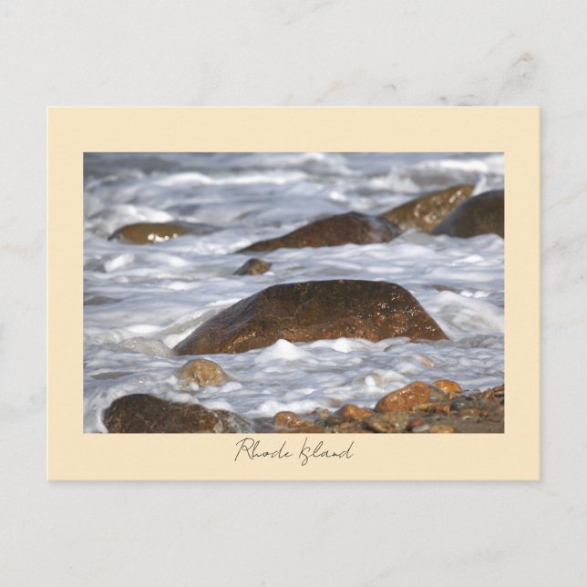 Cartão Postal Rocks Waves Rhode Island Postcard (Frente)