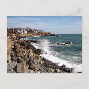 Cartão Postal Rocky Coastline do Porto de York, Maine