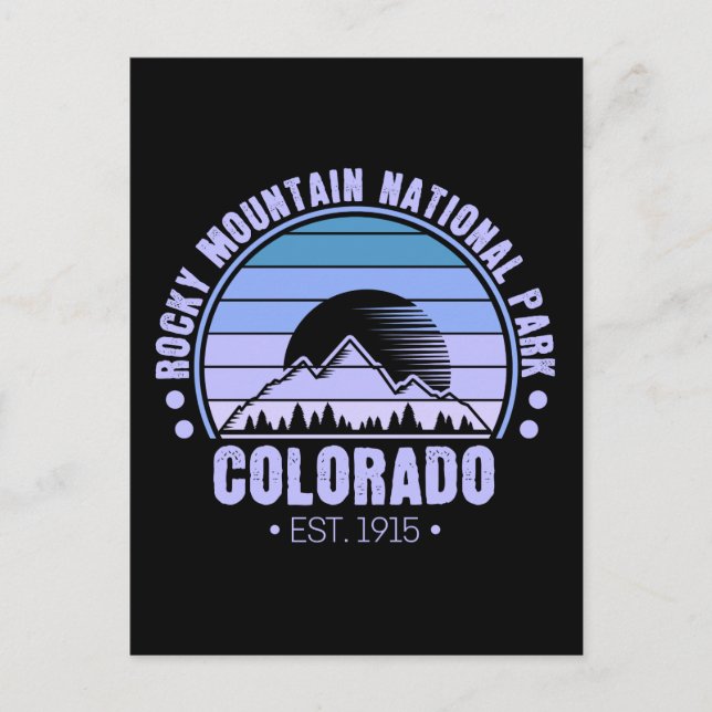 Cartão Postal Rocky Mountain National Park Colorado Retro (Frente)