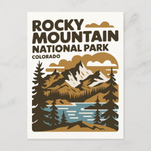 Cartão Postal Rocky Mountain National Park Colorado Vintage Art