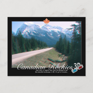 Cartão Postal Rocky Mounts Canada 3D Anaglyph Postcard