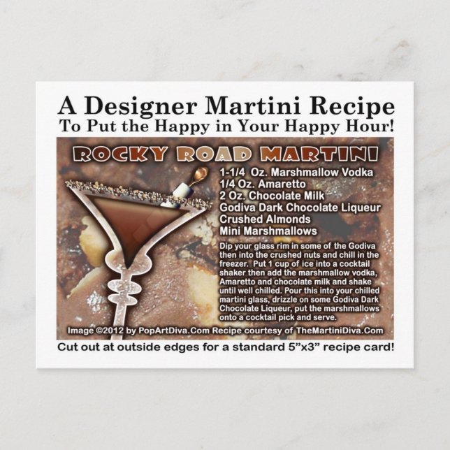 Cartão postal Rocky Road Martini (Frente)