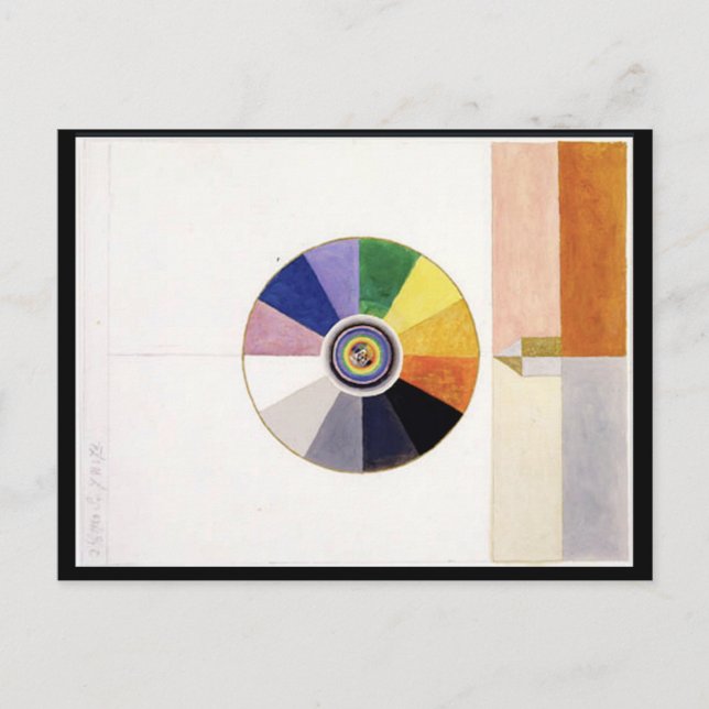 Cartão Postal Roda a cores, Abstrato de arte fina (Frente)