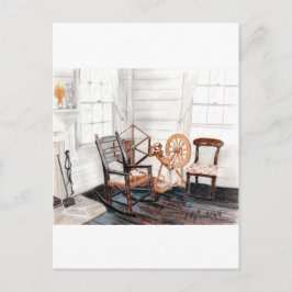 Cartão Postal Roda de fiação antiga