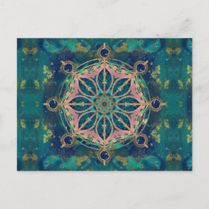 Cartão Postal Roda do Dharma - Dharmachakra Pedra Preciosa & Our