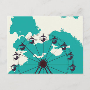 Cartão Postal Roda Ferris em Nuvens