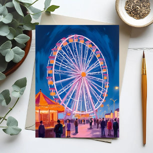 Cartão Postal Roda Gigante   Aquarela do Carnaval da Praia