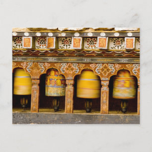 Cartão Postal Rodas de Oração, Roda Mani em Trongsa Dzong,