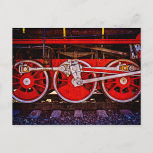 Cartão Postal Rodas do Comboio a Vintage