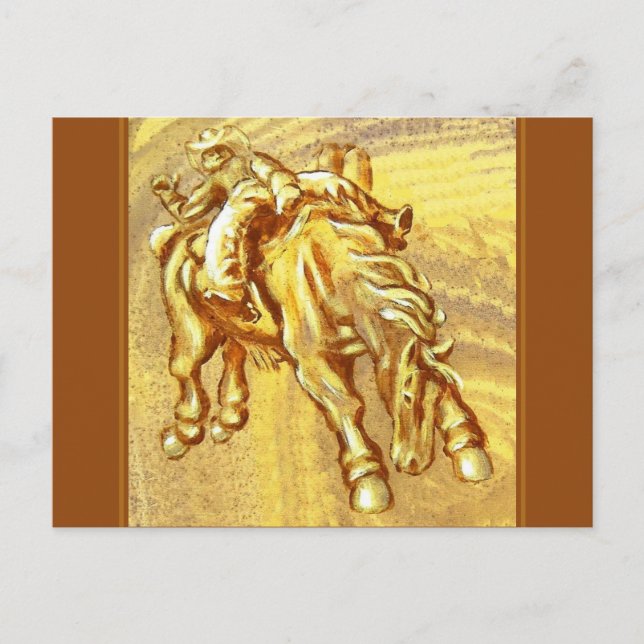 Cartão Postal Rodeo Cowboy por Mark Edward Westerfield (Frente)