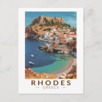 Rodes Grécia Ilustração Viagem de Arte
