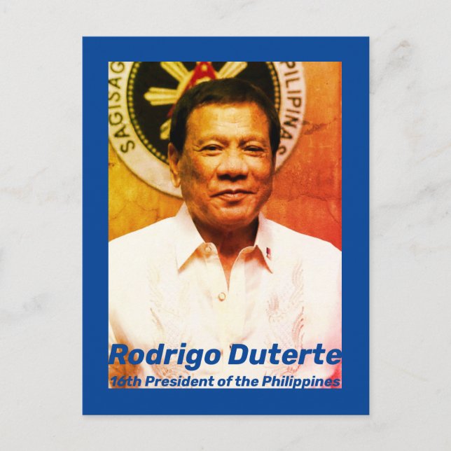 Cartão Postal Rodrigo Duterte, 16º Presidente das Filipinas (Frente)