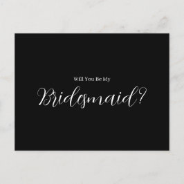 Cartão Postal Roe Black & White Simple Bridesmaid