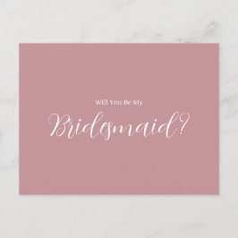 Cartão Postal Roe Pink e White Simple Bridesmaid