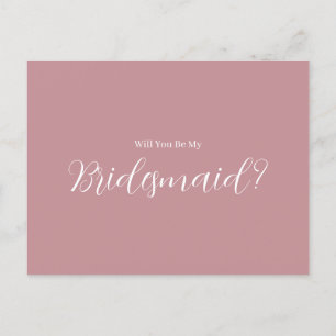 Cartão Postal Roe Pink e White Simple Bridesmaid
