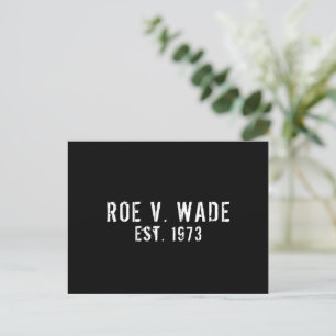 Cartão Postal Roe v. Wade est. Texto de 1973 em relevo