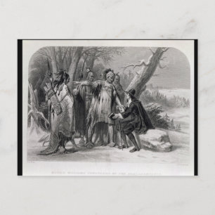 Cartão Postal Roger Williams abrigado pelos Narragansetts