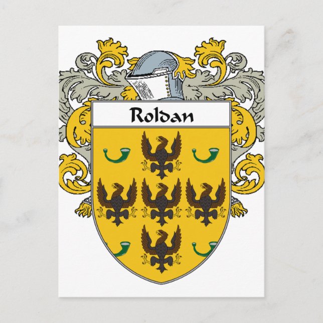 Cartão Postal Roldan Casaco de Braços/Crest Familiar (Mantled) (Frente)