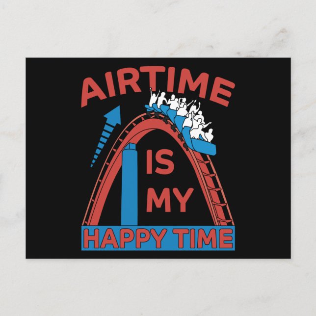 Cartão Postal Roller Coaster Funny Amusement Park Gift (Frente)