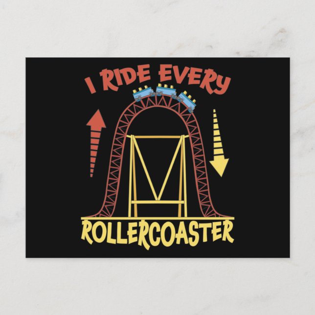 Cartão Postal Roller Coaster Park Amusement Park Gift (Frente)