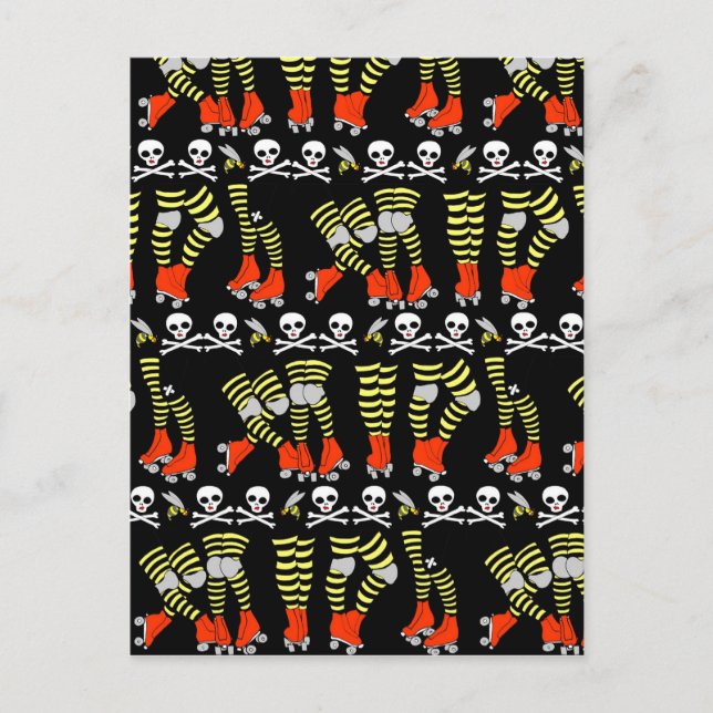 Cartão postal Roller Derby (Frente)