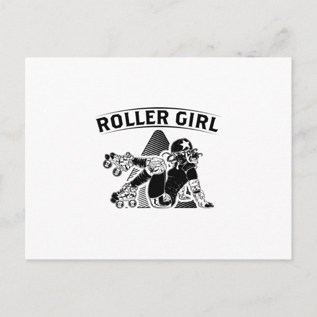 Cartão Postal Roller Derby Girl | Ideias De Presente De Patinado (Frente)